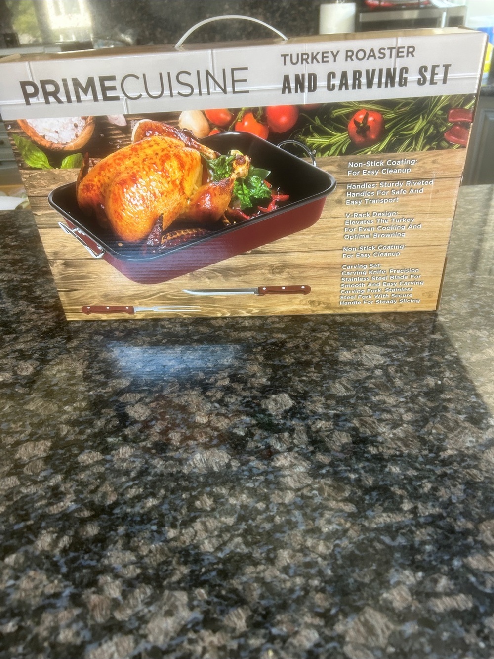 PRIME CUISINE TURKEY ROASTER & CARVING SET NWT